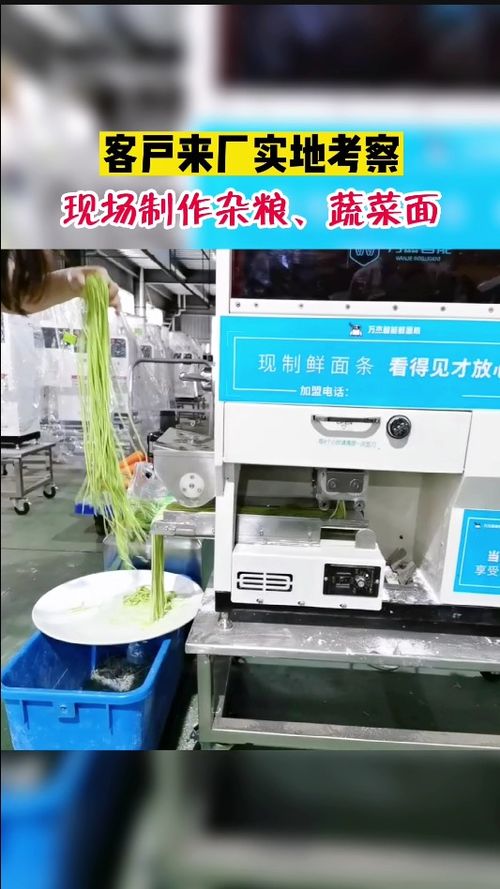 客戶來廠考察,現(xiàn)場試機(jī)菠菜面,替代人工做面,8秒做成鮮面條